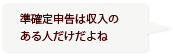 準確定申告は収入のある人だけだよね